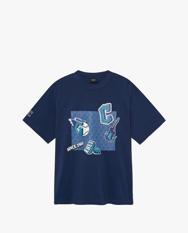  MLB - Unisex Round Neck Short Sleeve T Shirt With Cute Print 