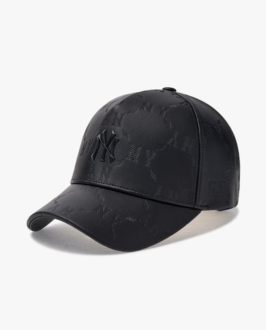  MLB - Unisex Diamond Monogram Leather Embossed Baseball Cap 
