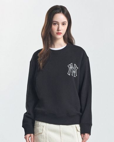  MLB - Unisex Basic Mega Logo Over Fit Crewneck Long-Sleeve Sweatshirt 