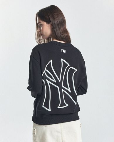  MLB - Unisex Basic Mega Logo Over Fit Crewneck Long-Sleeve Sweatshirt 