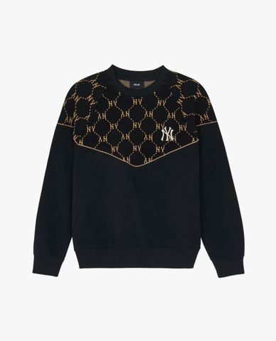  MLB - Jacquard Dia Monogram Unisex Long-Sleeve Crewneck Sweatshirt 