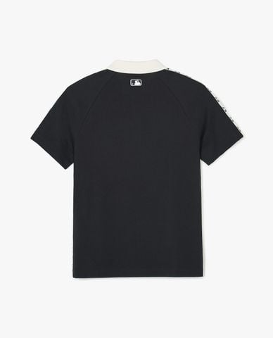  MLB - Unisex Short-Sleeve Polo Monogram Part Pattern Collar 