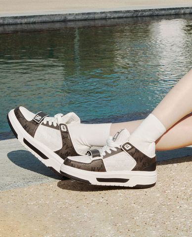  MLB - Unisex Low-Top Sneakers Chunky Liner Mid Classic Monogram 