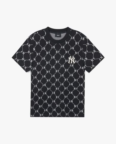  MLB - Unisex Round Neck Short Sleeve T-Shirt Diamond Monogram Jacquard 