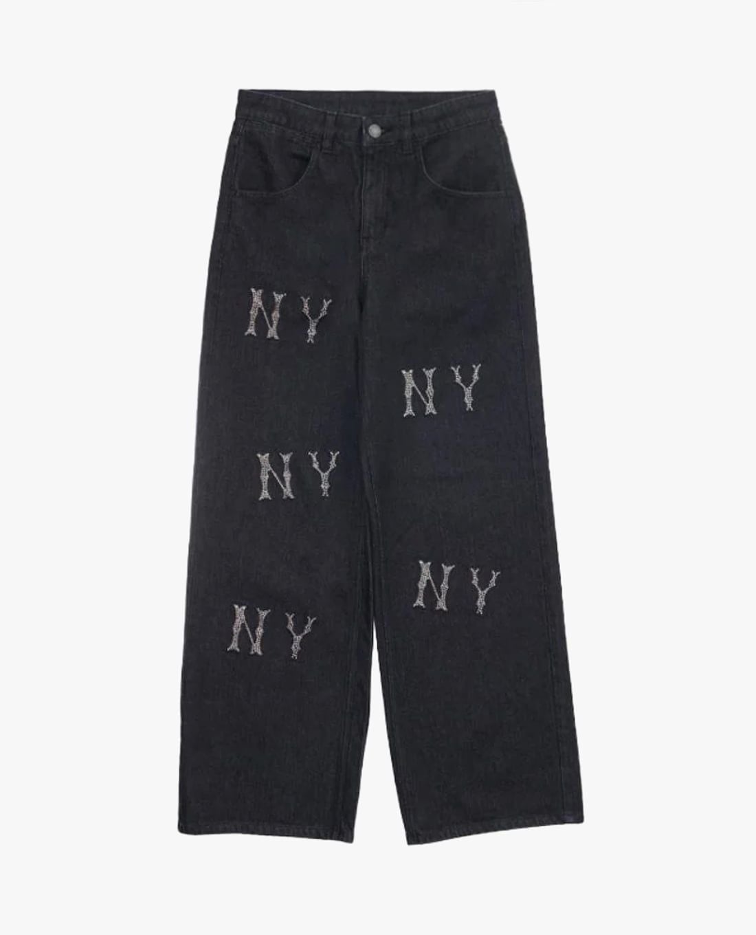 MLB – Women’s Wide-Leg Denim Crystal Megagram Jeans
