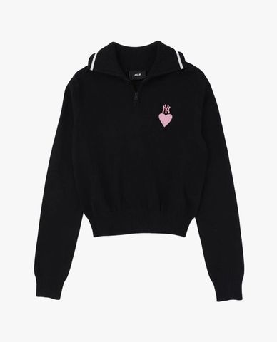  MLB - Women's Sweatshirt Collared Long Sleeve Heart 