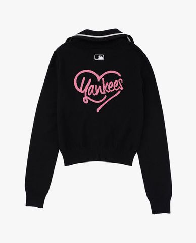  MLB - Women's Sweatshirt Collared Long Sleeve Heart 