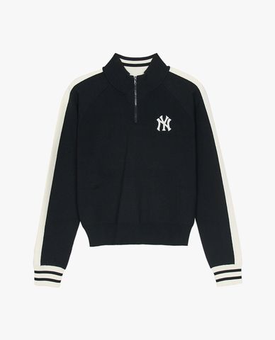 MLB - Women's Varsity Pullover Collared Long-Sleeved Sweatshirt 