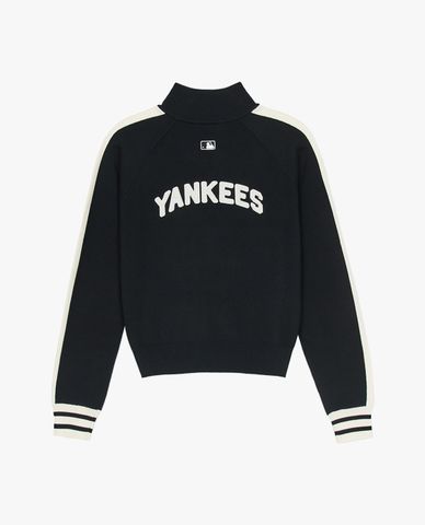  MLB - Women's Varsity Pullover Collared Long-Sleeved Sweatshirt 