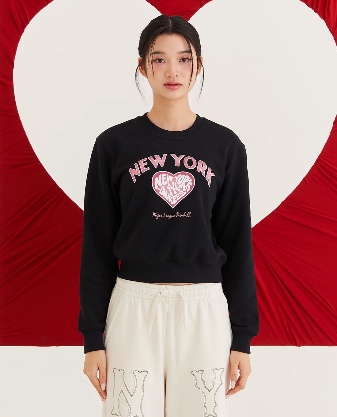 MLB – Women's Crew Neck Long-Sleeve Sweatshirt Heart