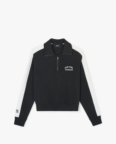  MLB - Women’s Long-Sleeve Sweatshirt Sportive Varsity Crop Half Zip Up 