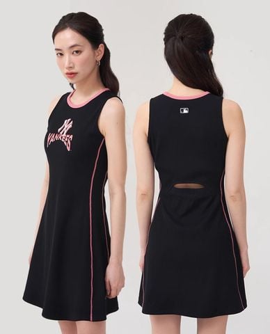 MLB - Athleisure Round Neck Sleeveless Mini Dress 