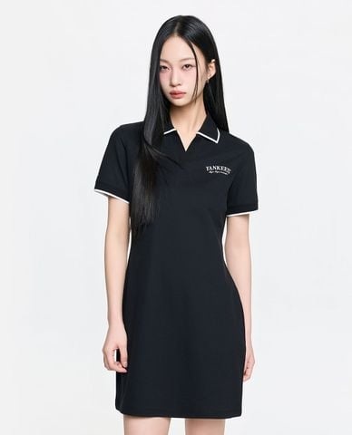  MLB - Women Basic Lettering Short Sleeve Polo Dress 