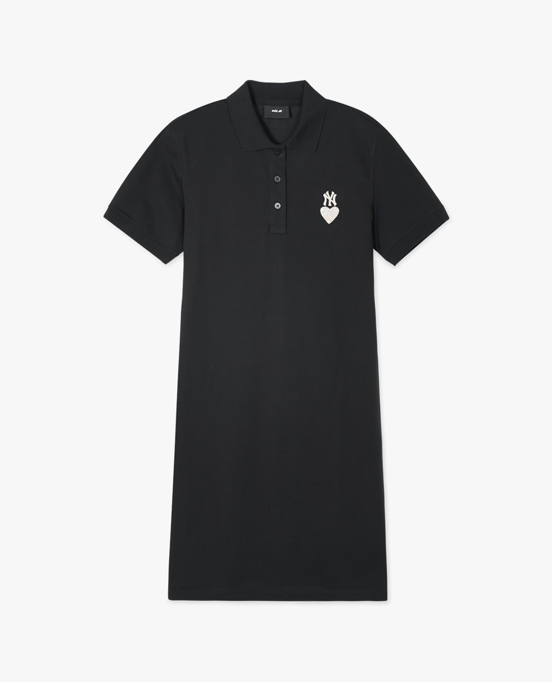 MLB - Women's Heart Piqué Mini Polo Dress with Short Sleeves and Collar