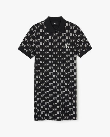  MLB - Women's Mini Polo Dress, Short Sleeves, Mono Monogram Piqué 