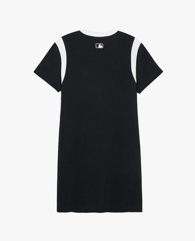  MLB - Women's Mini Dress with Round Neck and Short Sleeves 