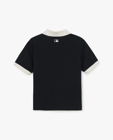 MLB - Women Basic V Neck Short Sleeve Polo Shirt 