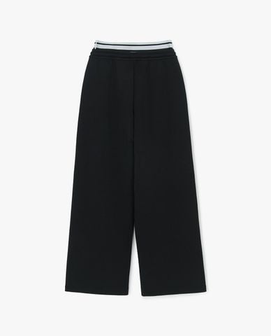  MLB - Female Wide Leg High Waist Logo Embroidered Capris 