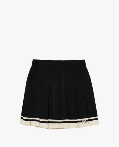  MLB - Classic Sports Striped Knit Pleated Mini Skirt 