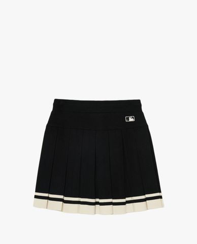  MLB - Classic Sports Striped Knit Pleated Mini Skirt 