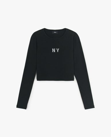  MLB - Women's Crew Neck Long Sleeve Croptop Basic Coopers 
