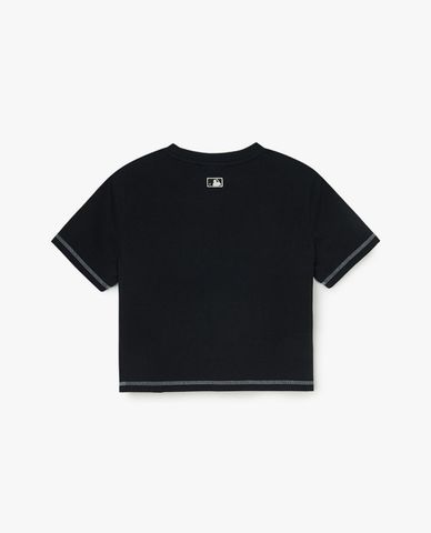  MLB - Women's Basic Coopers Logo Round-Neck Short-Sleeve Crop Top 