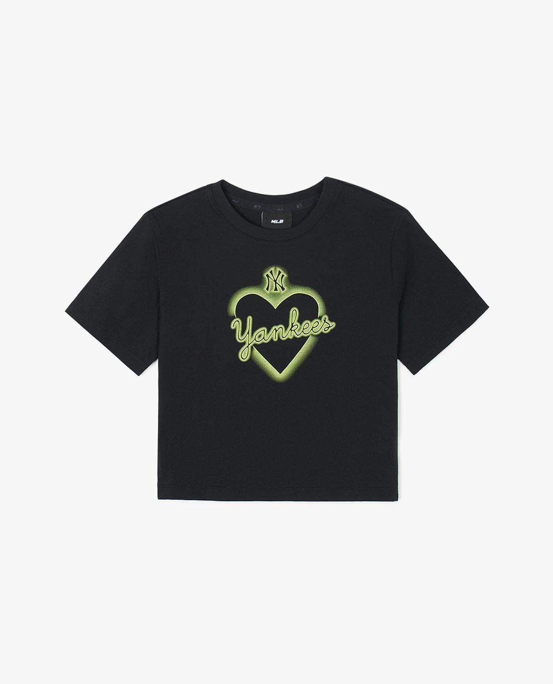 MLB - Women's Heart Medium Logo Short-Sleeve Crewneck Croptop