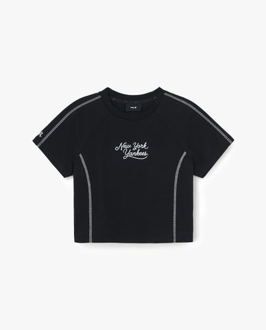  MLB - Women Sportive Track Crew Neck Croptop 