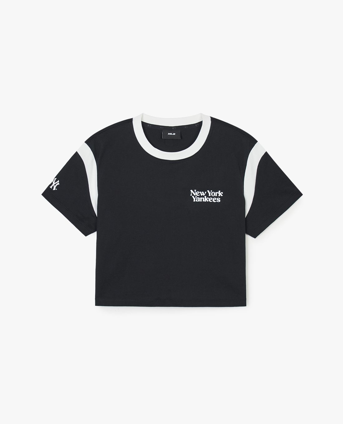 MLB - Women's Croptop T-Shirt with Round Neck and Short Sleeves Varsity