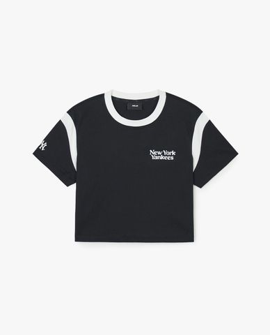  MLB - Women's Croptop T-Shirt with Round Neck and Short Sleeves Varsity 