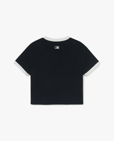  MLB - Women's Short Sleeve Crew Neck Varsity Ringer Croptop 