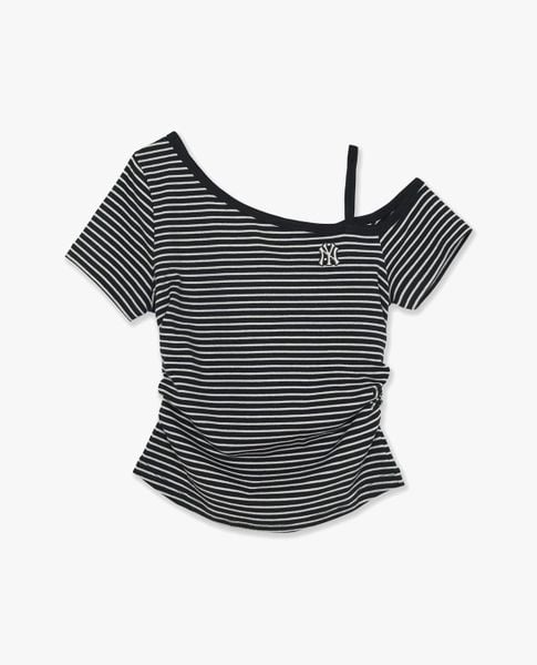  MLB - Women Varsity Striped Off Shoulder Top 