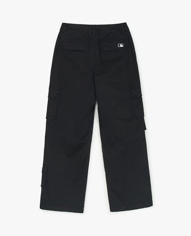 MLB - Women's Wide Leg Trousers With Varsity Vintage Patch Pockets 