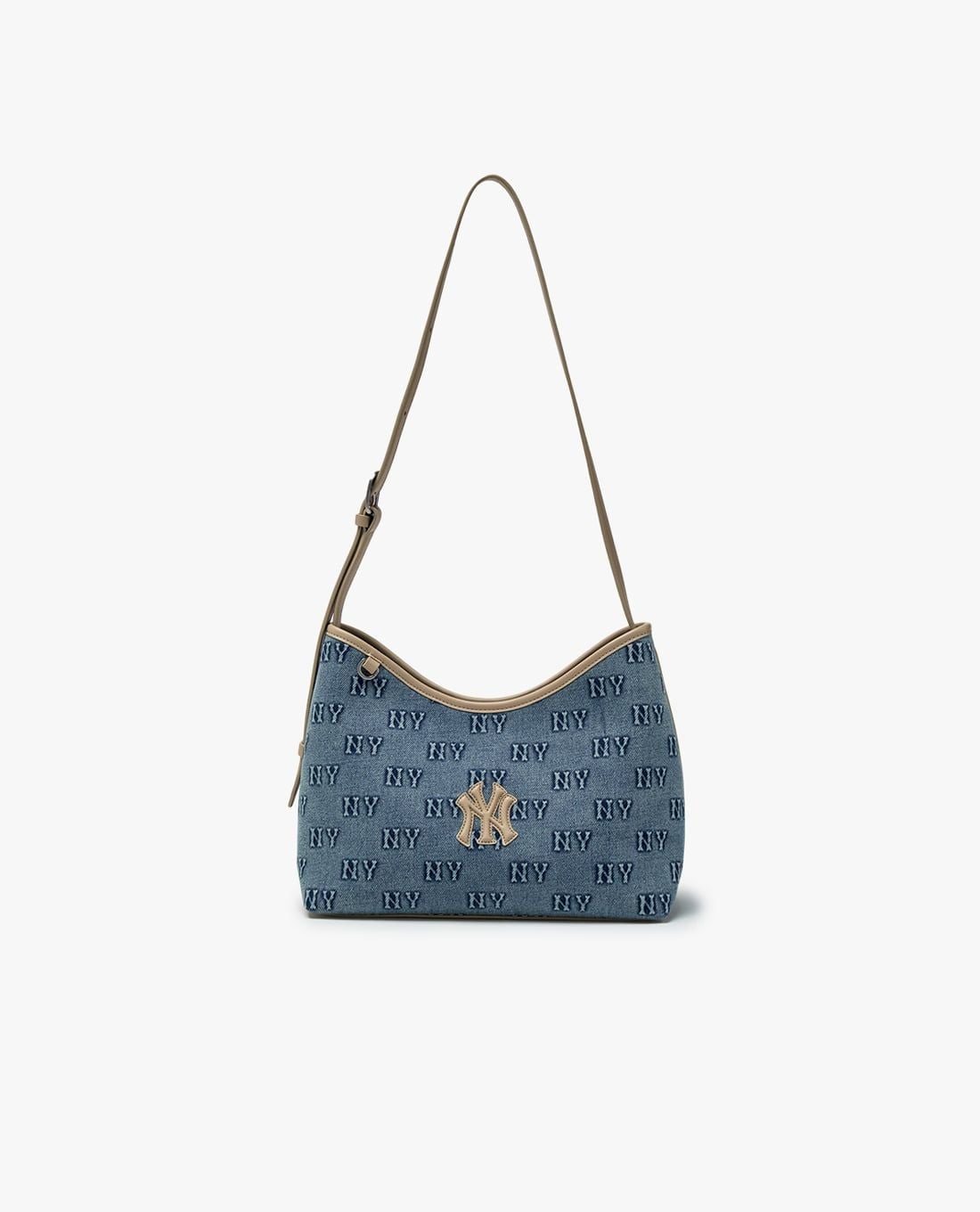 MLB - Women Classic Monogram Denim Trapezoid Shoulder Bag
