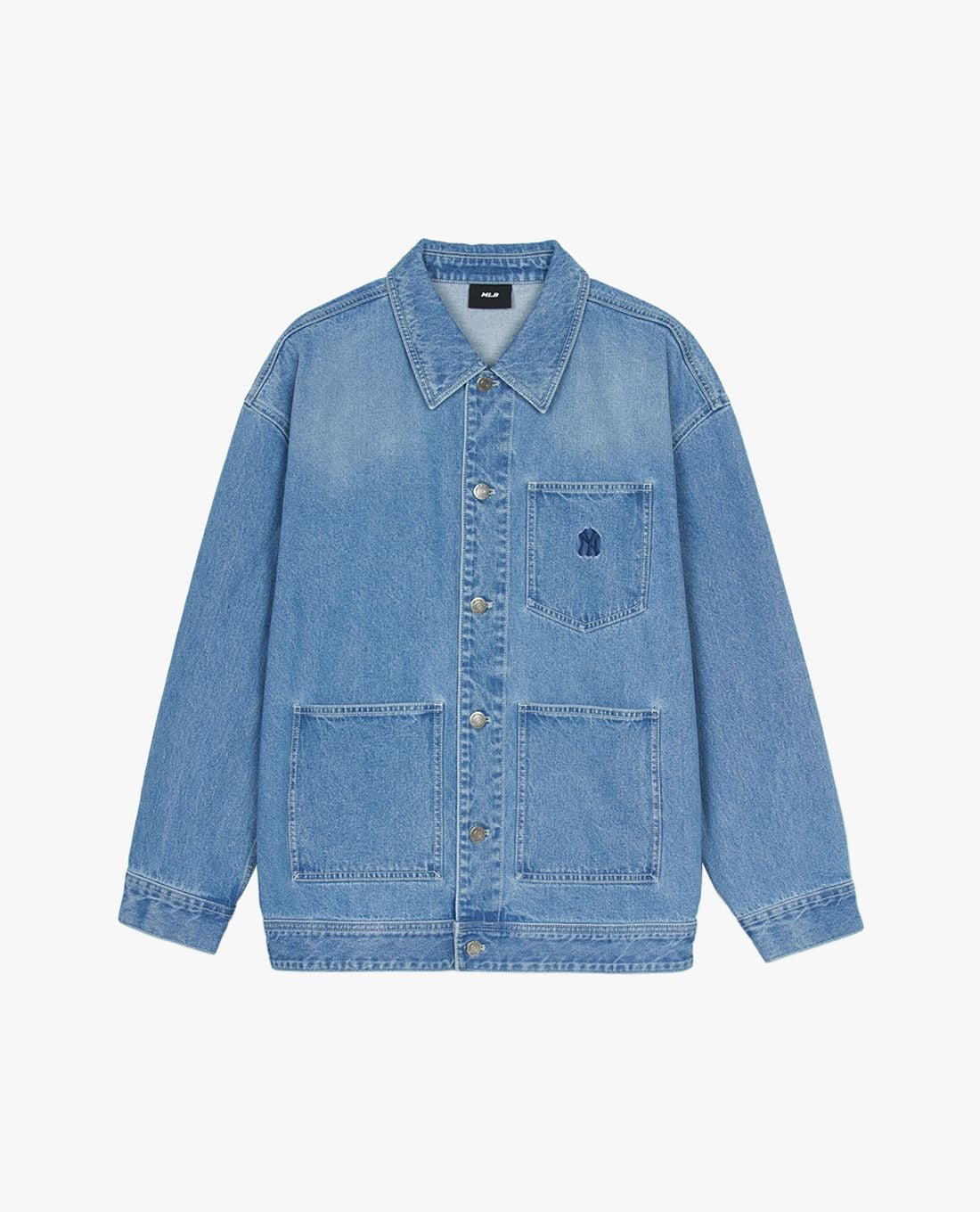 MLB - Unisex Varsity Collared Long-Sleeved Denim Jacket