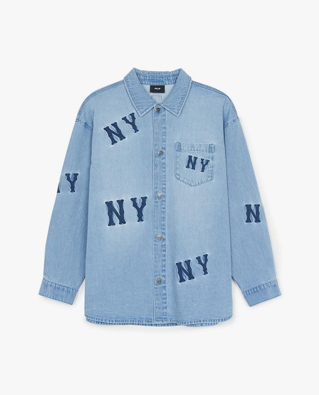 MLB - Unisex Megagram Long-Sleeved Collared Denim Shirt