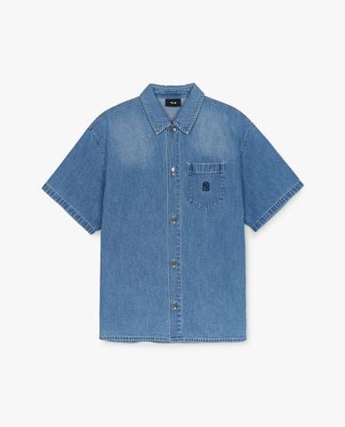 MLB - Unisex Varsity Logo Denim Shirt 