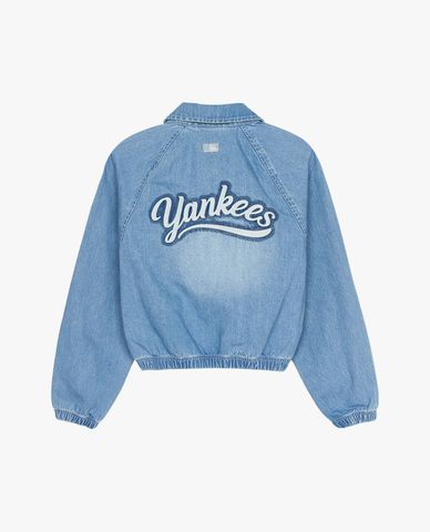  MLB - Women's Varsity Cropped Denim Jacket 