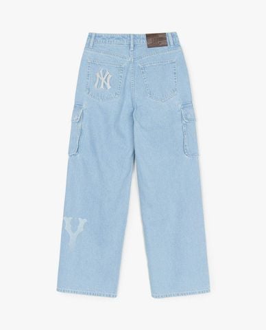  MLB - Women's Basic Gradation Coopers Logo Wide-Leg Jeans 