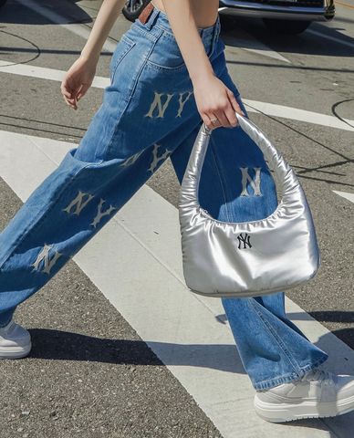  MLB - Women's Wide-Leg Basic Embroidery Logo Jeans 