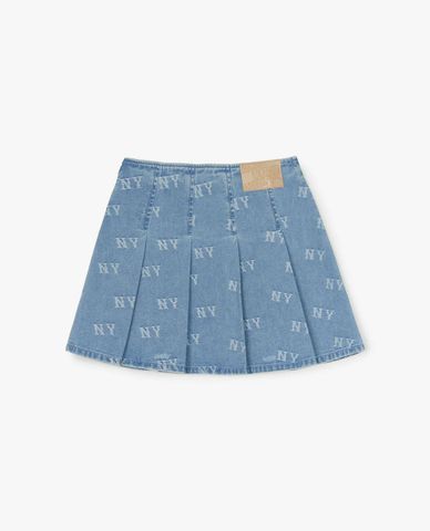  MLB - Women's Classic Random Jacquard Monogram Mini Denim Skirt 
