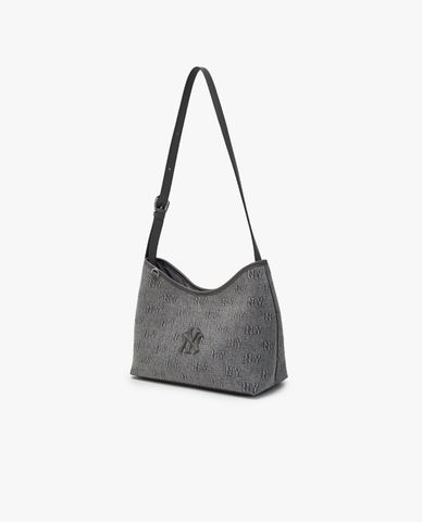  MLB - Women Trapezoid Classic Monogram Denim Shoulder Bag 