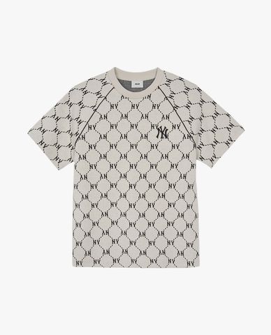  MLB - Unisex Jacquard Dia Monogram Short-Sleeve Crewneck T-Shirt 