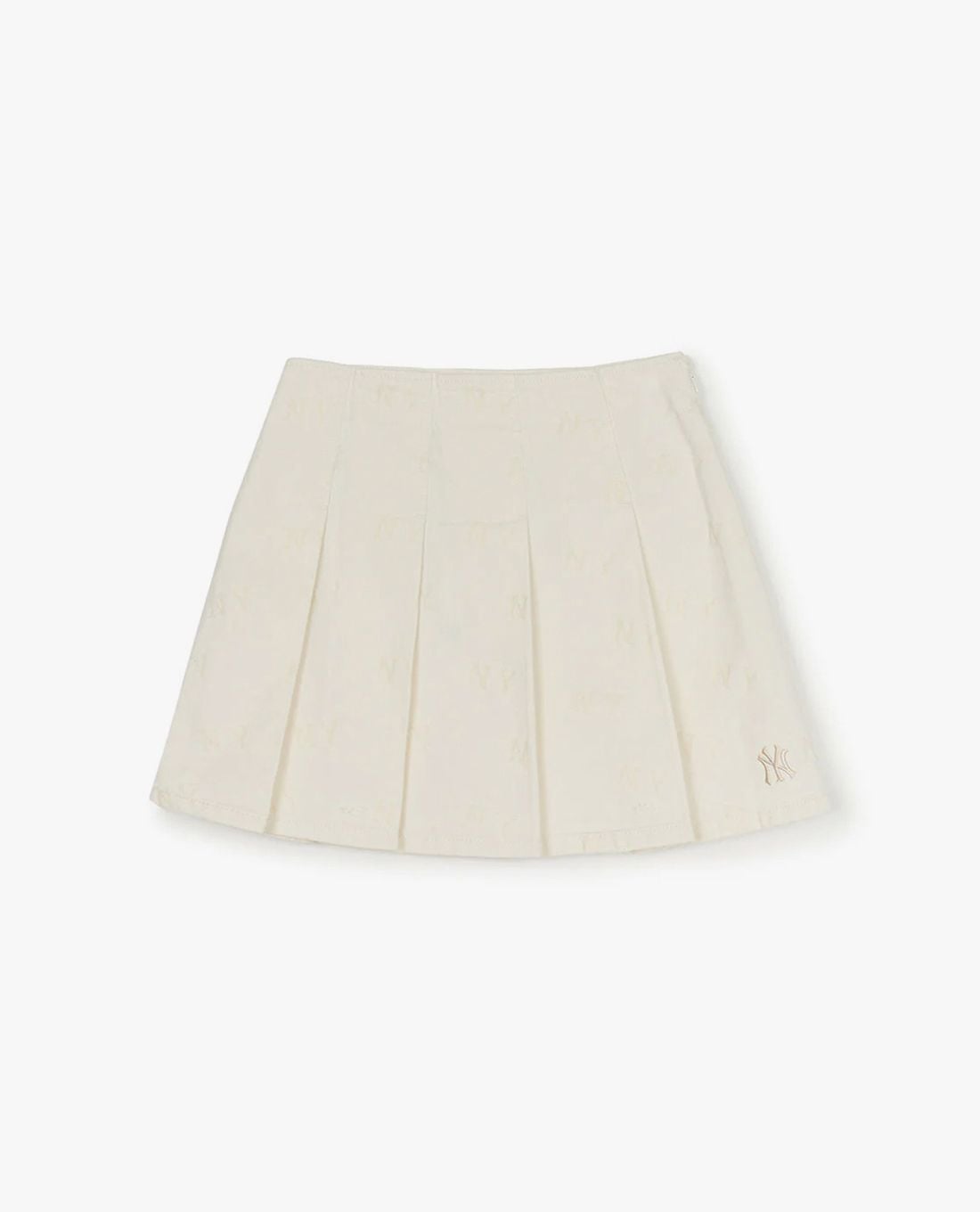 MLB - Women's Classic Random Jacquard Monogram Mini Denim Skirt