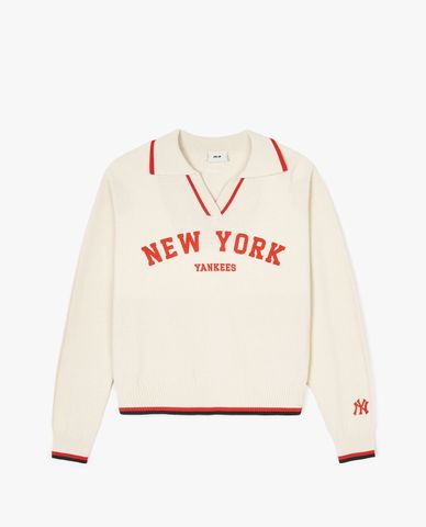  MLB - Women’s Long-Sleeve Sweater Varsity Slit Collar 
