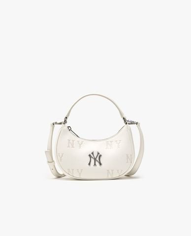  MLB - Women Classic Monogram Mini Half Moon Crossbody Bag 
