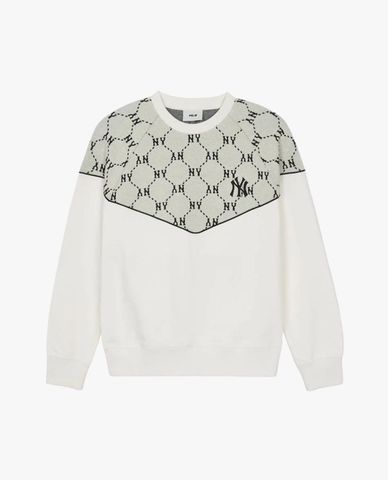  MLB - Jacquard Dia Monogram Unisex Long-Sleeve Crewneck Sweatshirt 