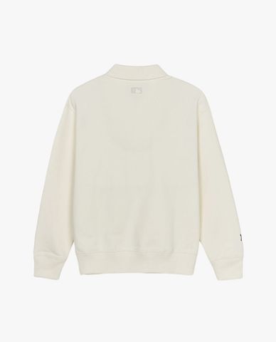  MLB - Unisex Varsity Lettering Long-Sleeve Collared Sweatshirt 