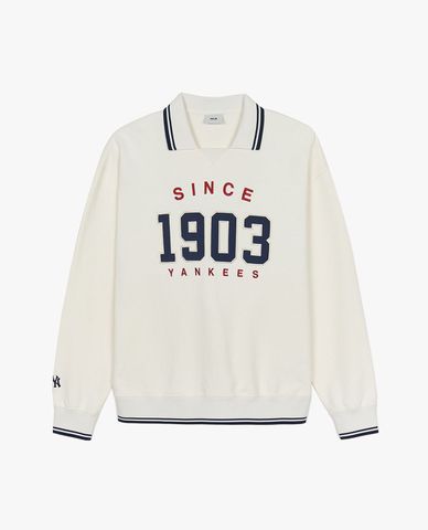  MLB - Unisex Varsity Sportive Long-Sleeve Collared Sweatshirt 