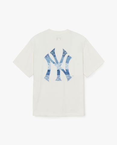  MLB - Unisex Vintage Denimlike Monogram Big Lux T Shirt 
